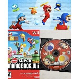 New Super Mario Bros. Wii (Nintendo Wii, 2009) DISC ONLY, TESTED Authentic NSMB